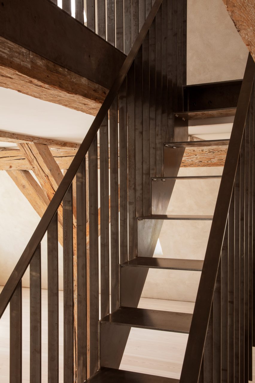Metal staircase Copenhagen apartment building