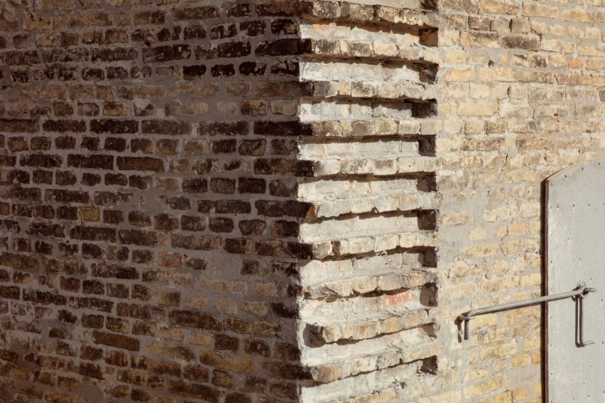 Brick wall detailing Copenhagen building