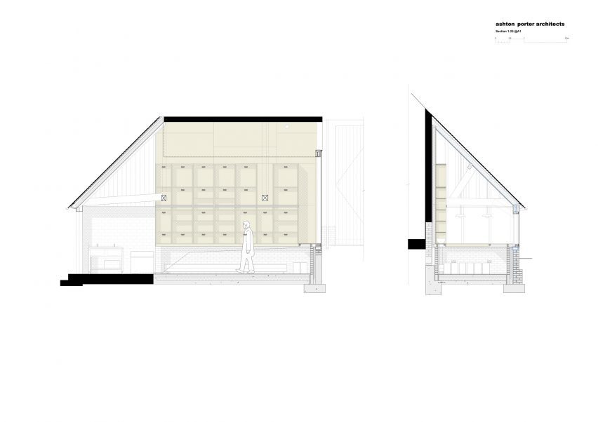 Section of Underwing Workshop by Ashton Porter Architects