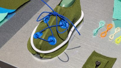 Welded Loop recyclable shoe by Studio Joris de Groot and Knit in Motion