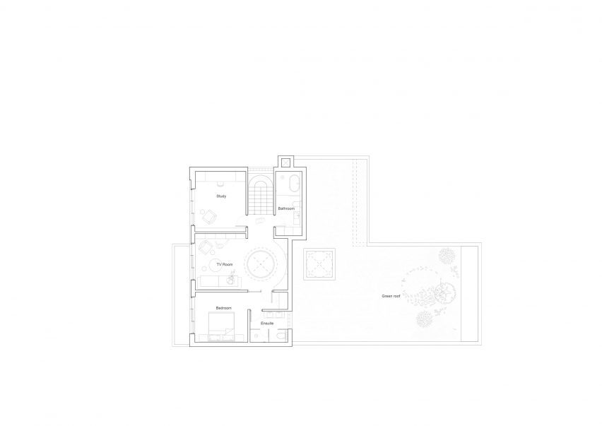 First floor plan of Wimbledon home by Jason Good Architecture