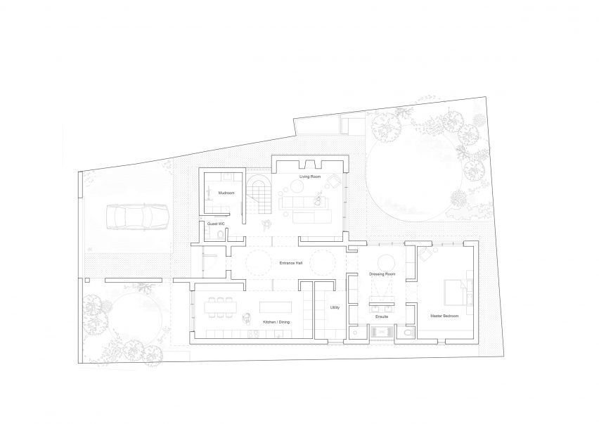 Ground floor plan of Wimbledon home by Jason Good Architecture