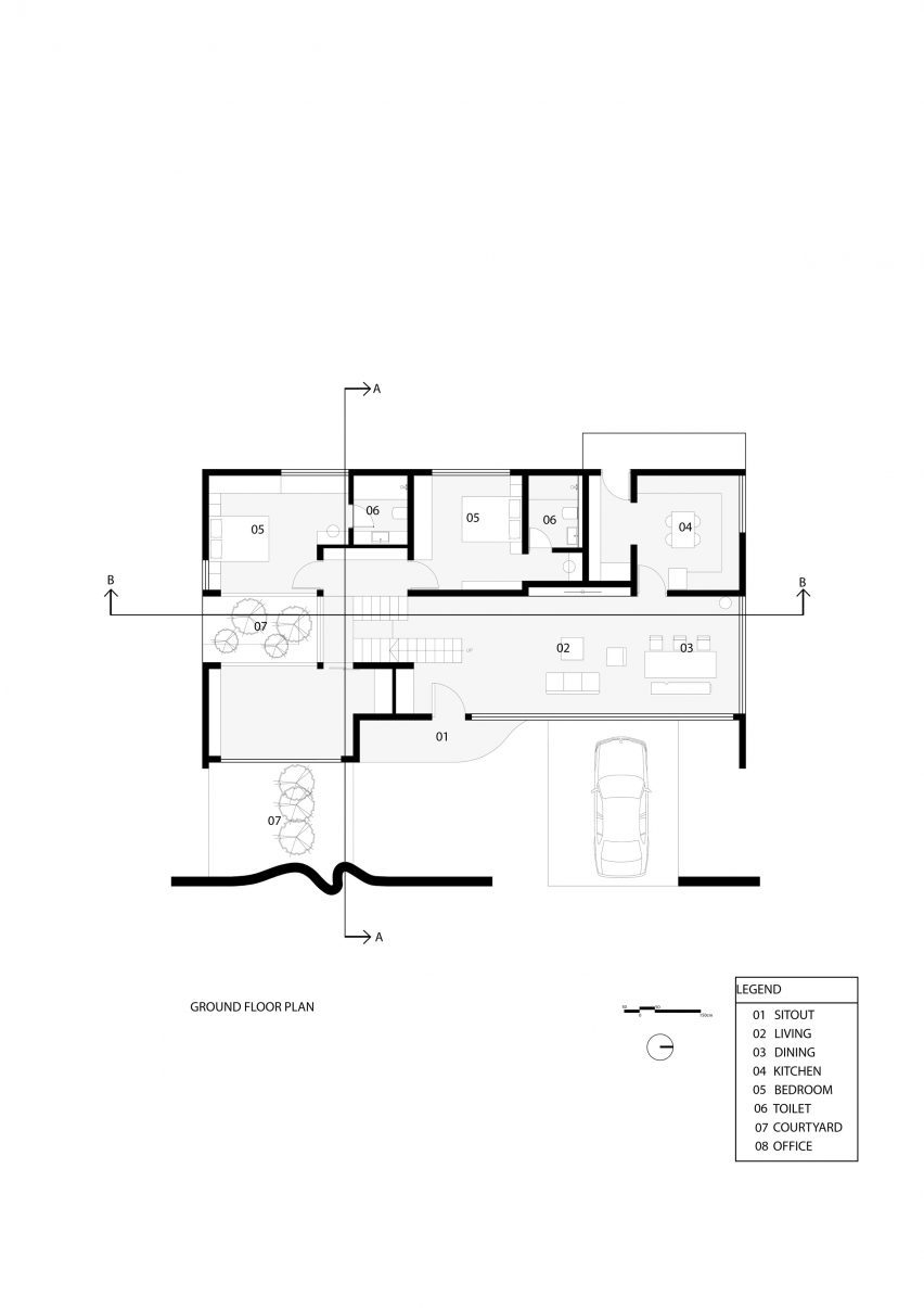 Ground floor plan Nyori House by 3dor Concepts