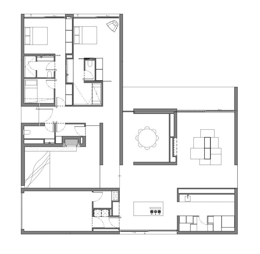 Plan of Grey House by Adam Kane Architects