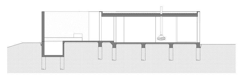Section of Grey House by Adam Kane Architects