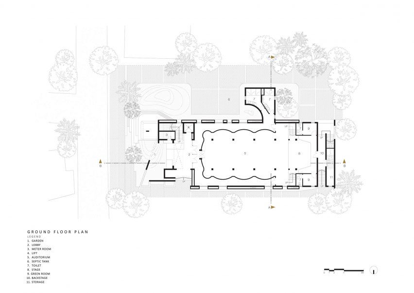 Plan of Adisaptagram Society Hall by Abin Design Studio