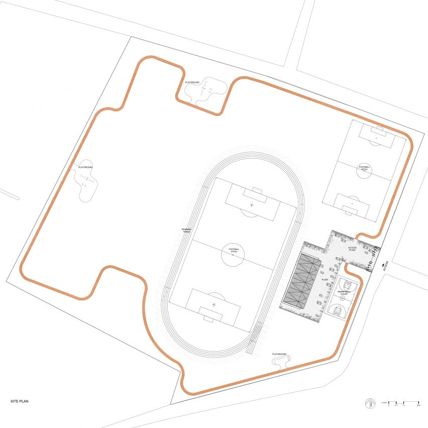 Site plan Mexican Grandstand by Aidia Studio