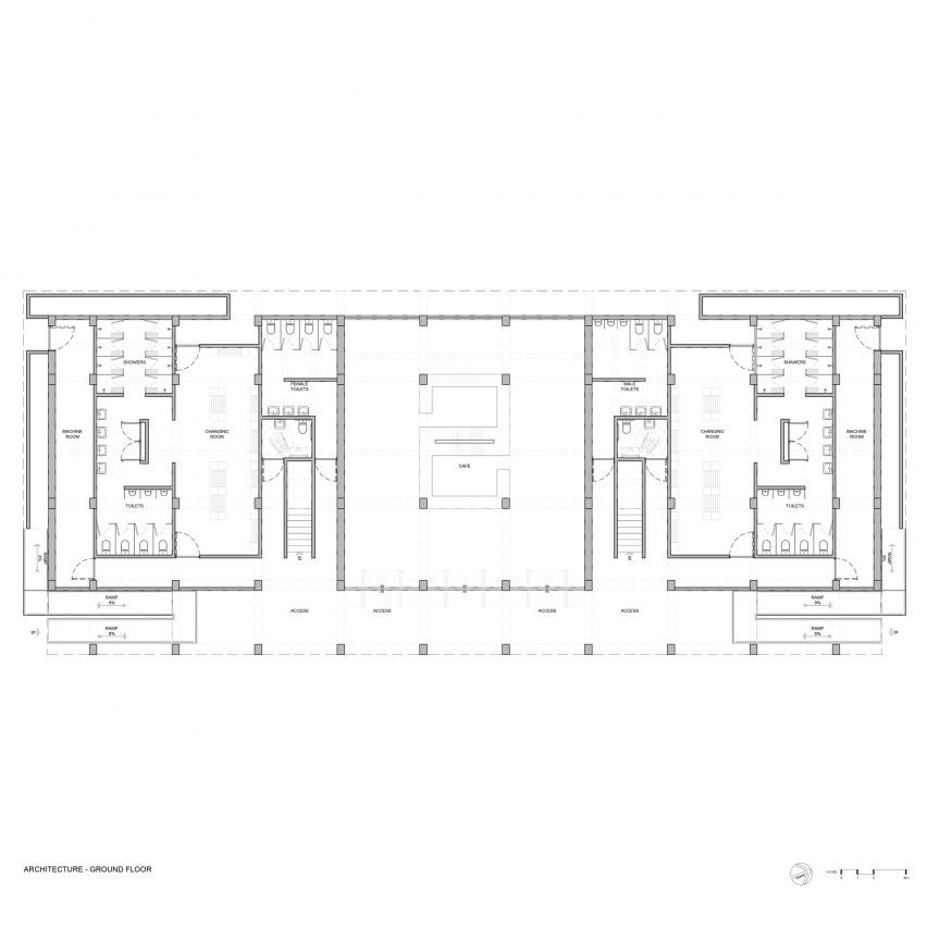 Ground floor plan Mexican Grandstand by Aidia Studio
