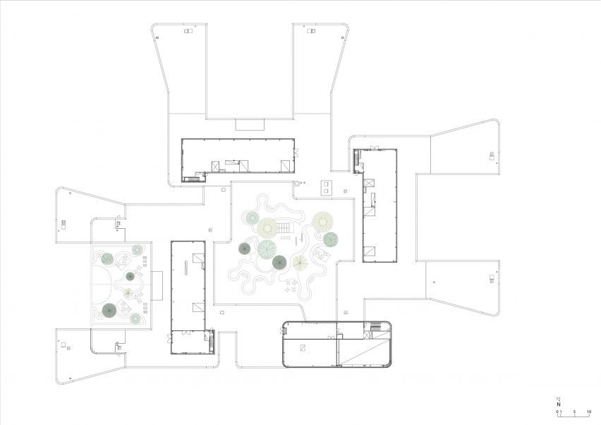 Plan of Tampere Psychiatric Clinic by CF Møller Architects