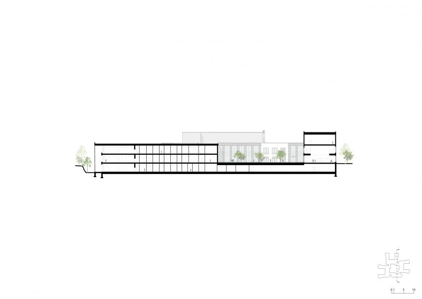 Section of Tampere Psychiatric Clinic by CF Møller Architects