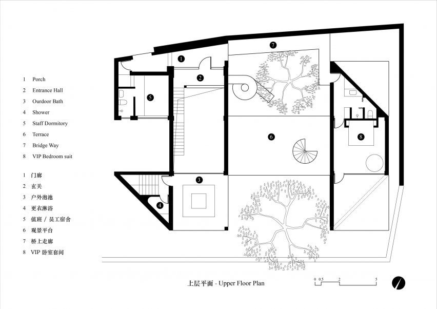 Upper floor plan House of Bluff by Chaoffice