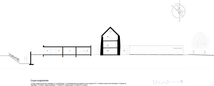Section of Wine Storehouse by Carmen Maurice Architecture