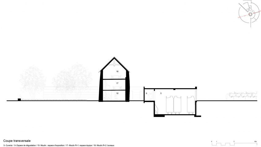 Section of Wine Storehouse by Carmen Maurice Architecture