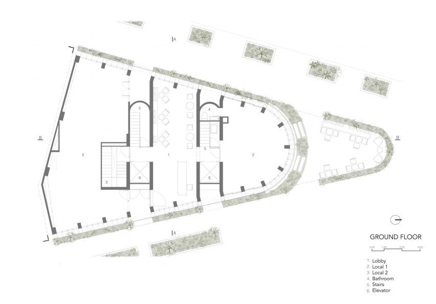 Ground floor plan Tonalá 15 by CRB Arquitectos