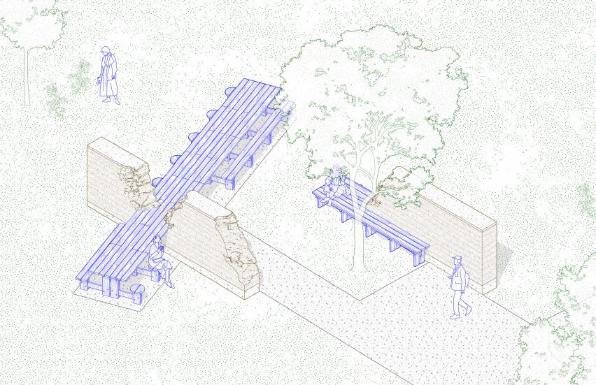 Large blue picnic table