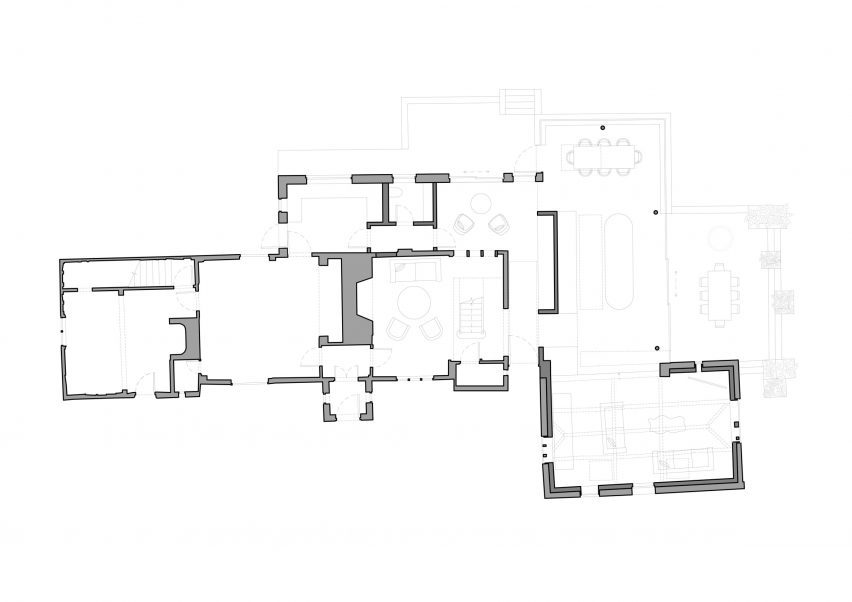 Ground floor plan of Flint Farm by Will Gamble Architects