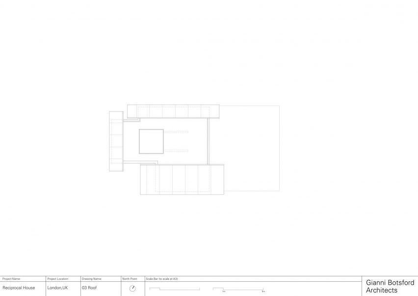 Roof plan of Reciprocal House by Gianni Botsford Architects