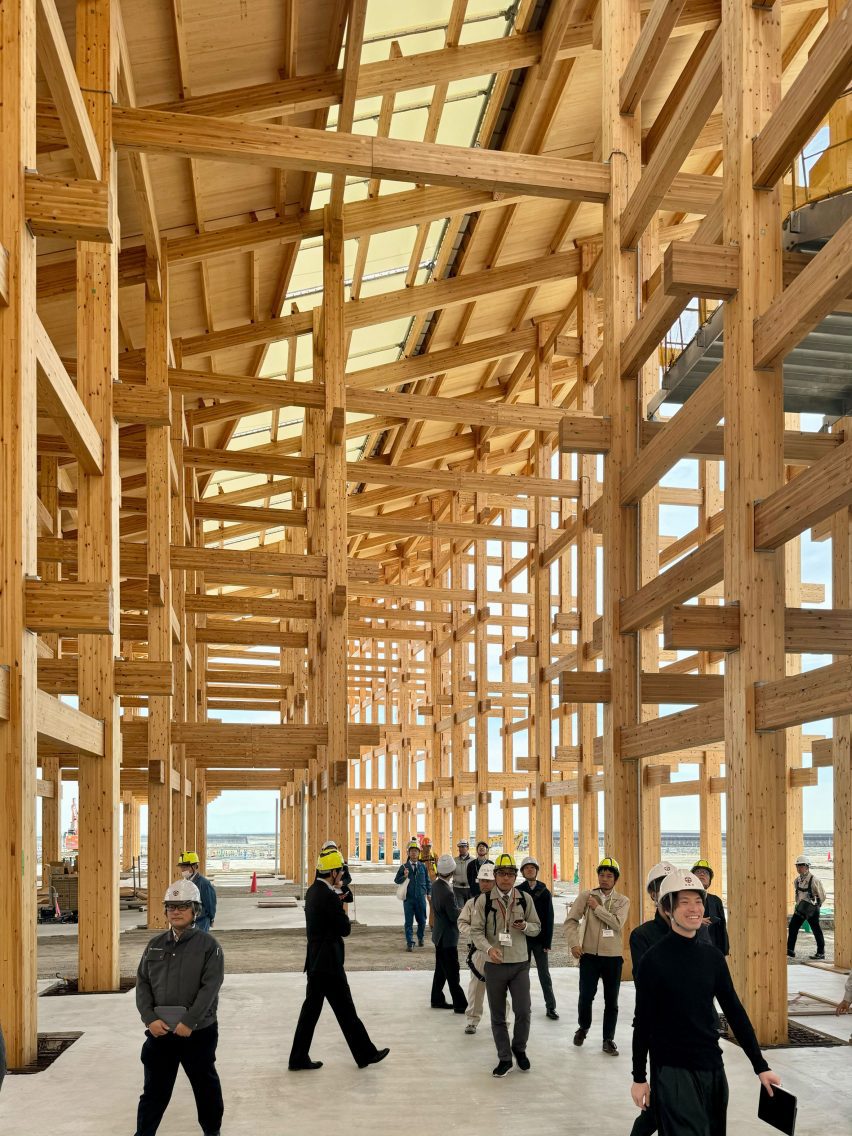 The Grand Ring construction for Expo 2025 Osaka by Sou Fujimoto Architects