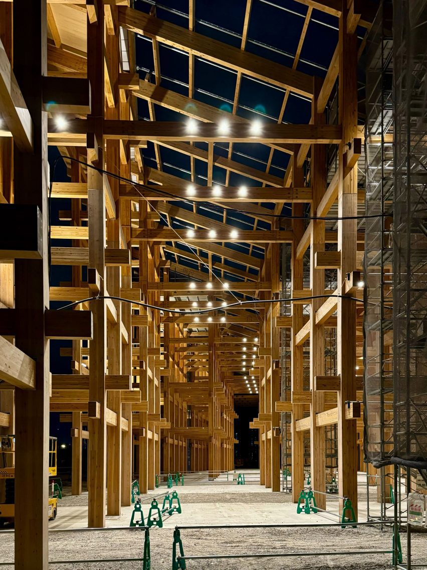 The Grand Ring construction for Expo 2025 Osaka by Sou Fujimoto Architects