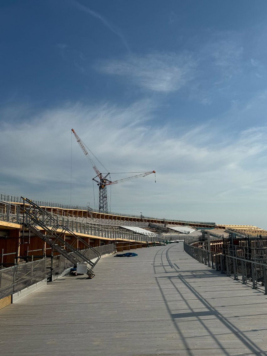 The Grand Ring construction for Expo 2025 Osaka by Sou Fujimoto Architects