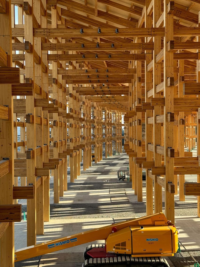 The Grand Ring construction for Expo 2025 Osaka by Sou Fujimoto Architects