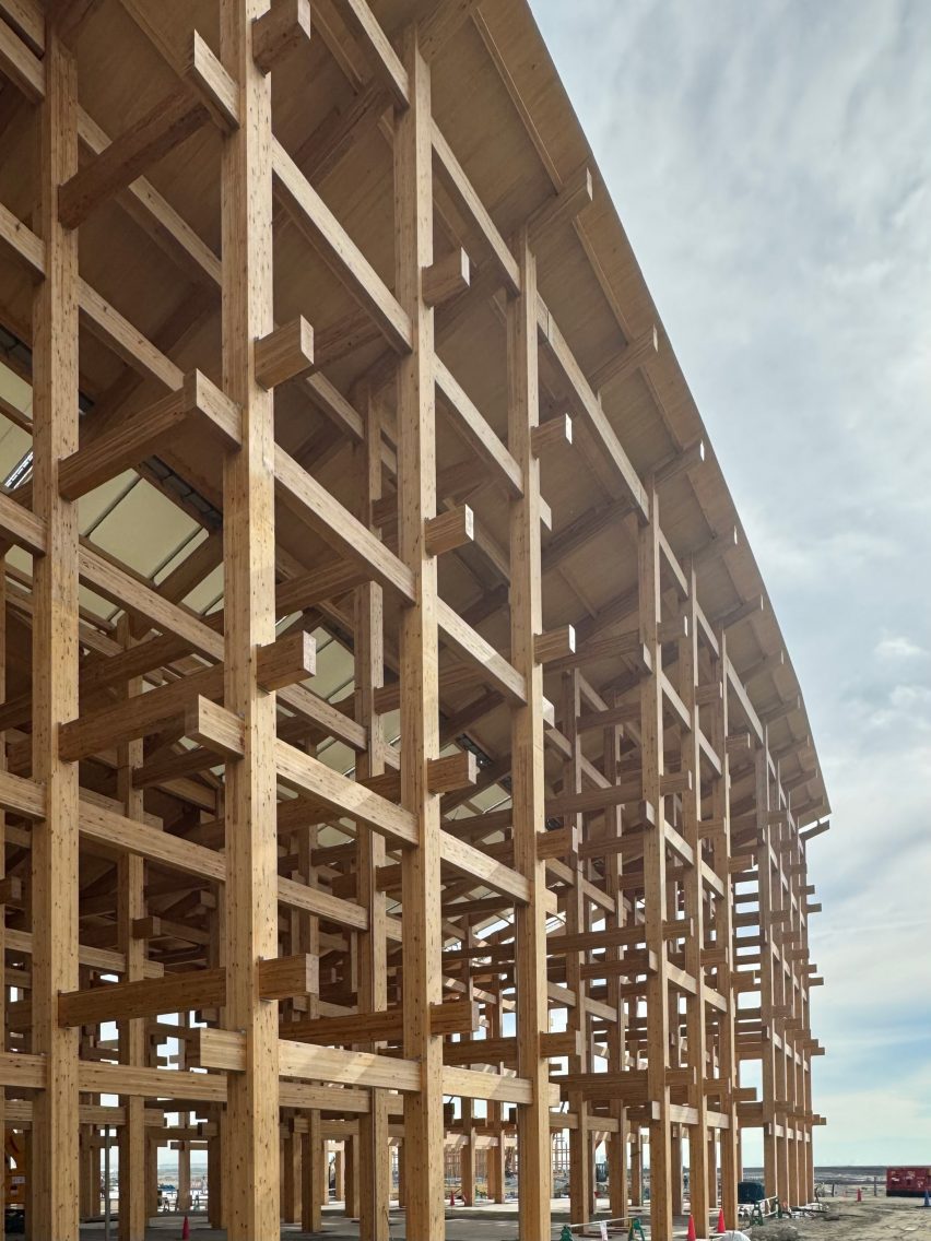 The Grand Ring construction for Expo 2025 Osaka by Sou Fujimoto Architects