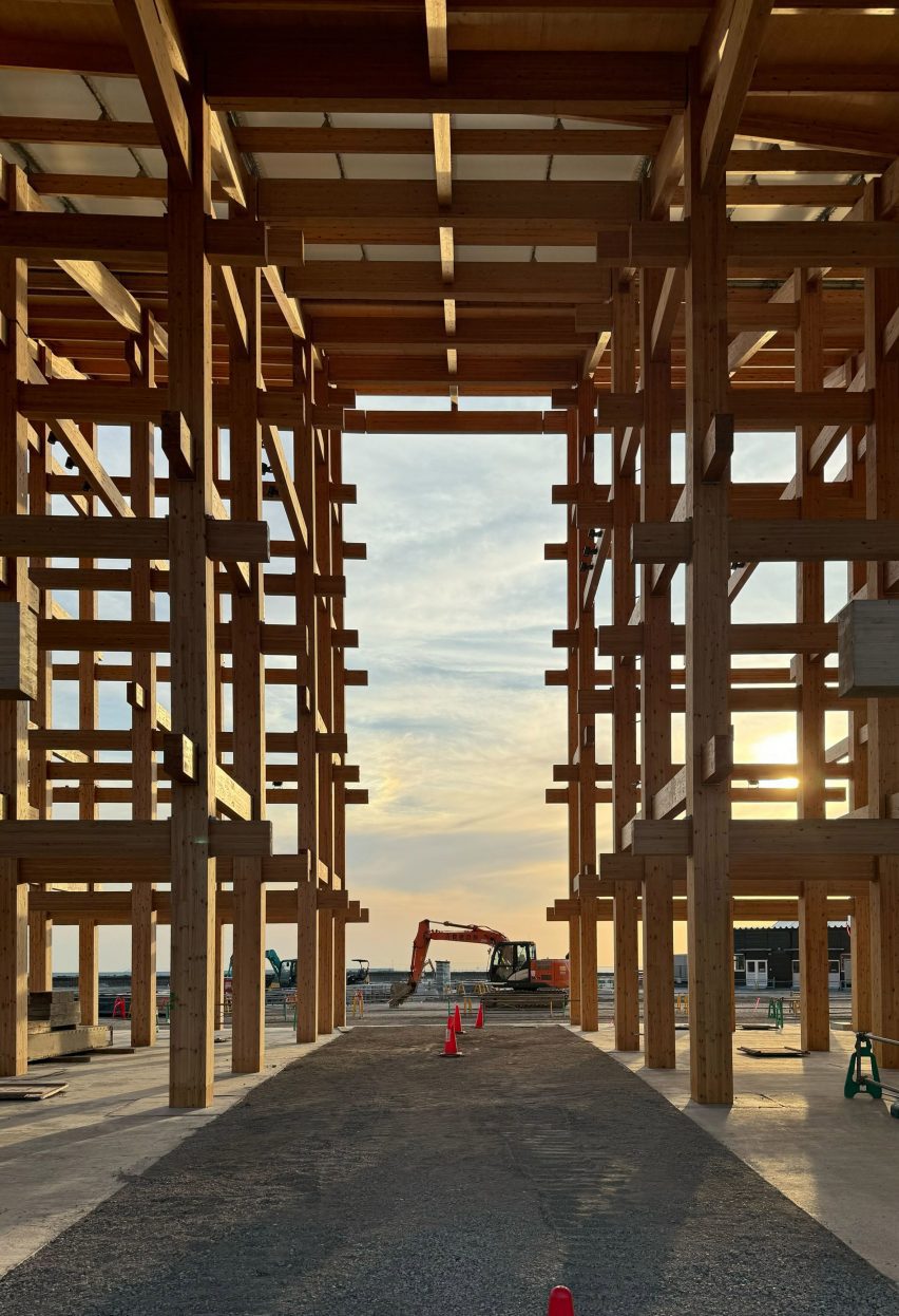The Grand Ring construction for Expo 2025 Osaka by Sou Fujimoto Architects