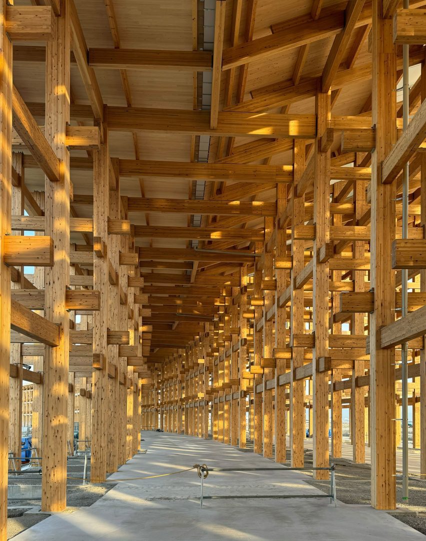 The Grand Ring construction for Expo 2025 Osaka by Sou Fujimoto Architects