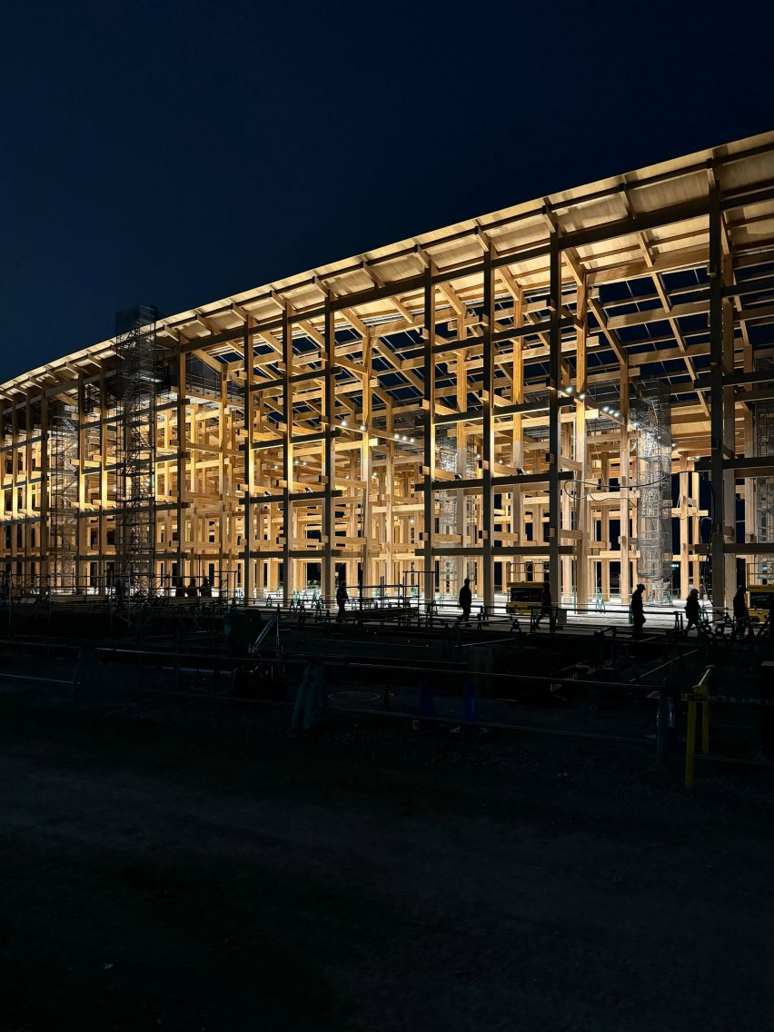 The Grand Ring construction for Expo 2025 Osaka by Sou Fujimoto Architects