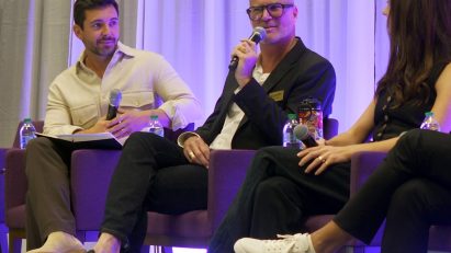 Photo of Brian Gallop speaking on the Graff x Dezeen panel at BDNY in 2024
