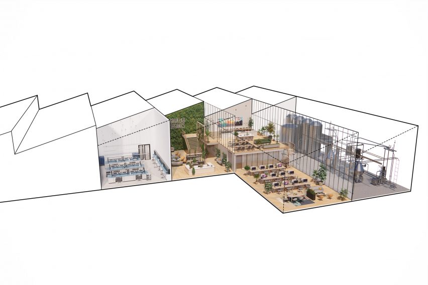 Diagram of GrowLab Organics cannabis facility by Mailen Design