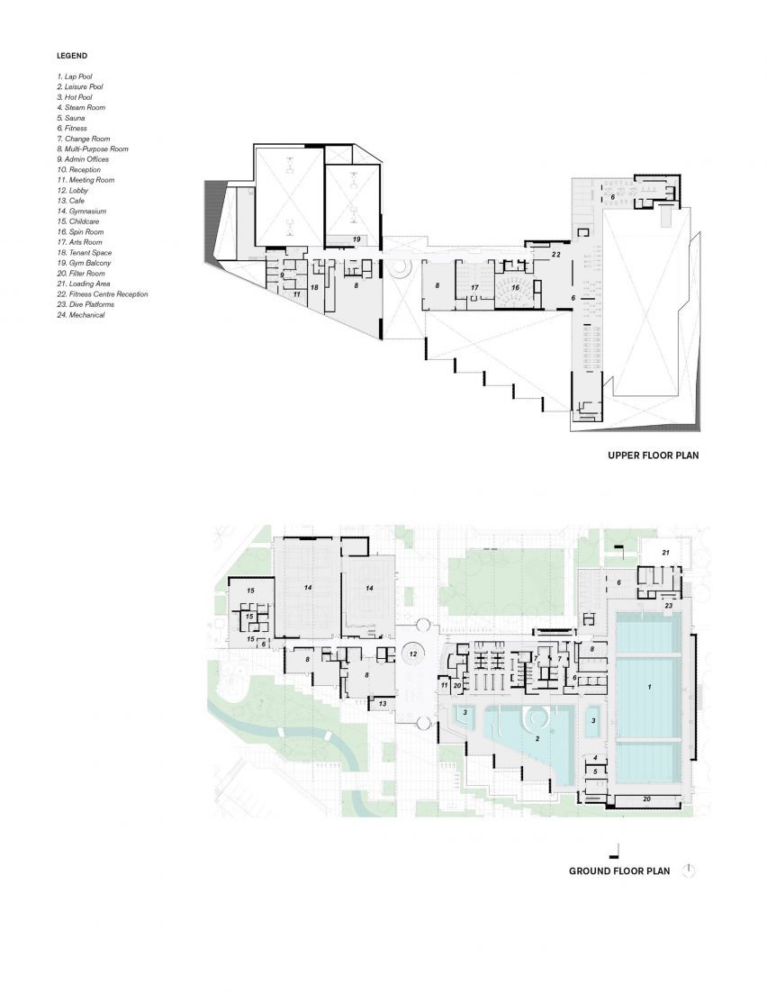 Floor plans təməsew̓txʷ Aquatic and Community Centre by HCMA
