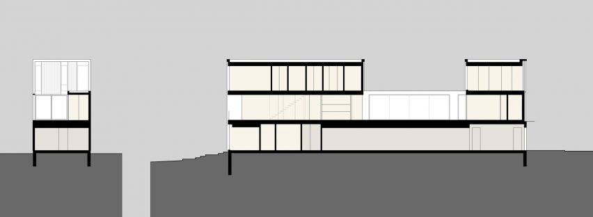 Sections Curtain House by Johnsen Schmaling Architects