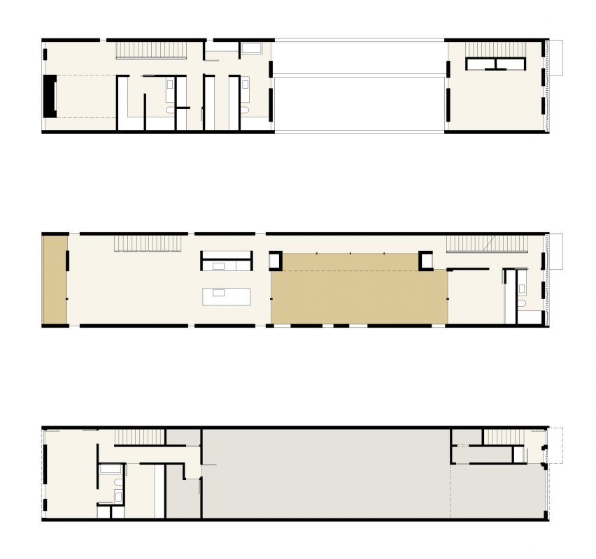 Floor plans Curtain House by Johnsen Schmaling Architects