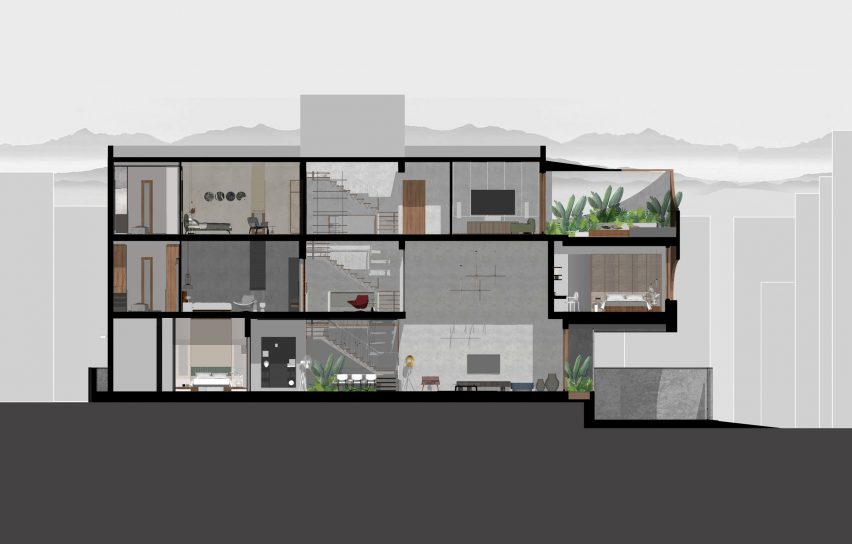 Section of K-Home by Cadence Architects