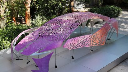 Crafting Plastics creates kinetic 3D-printed car from bioplastic for Miami art week