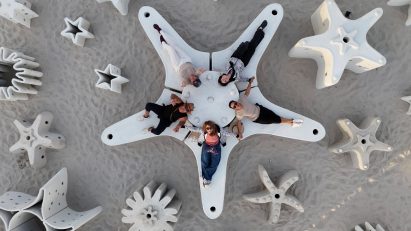 Star installation on the beach