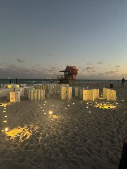 Star installation on the beach