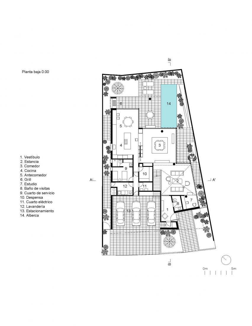 Ground floor plan Casa Oliva by Productora
