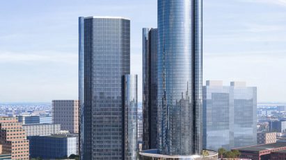 View of the Renaissance Centre in Detroit