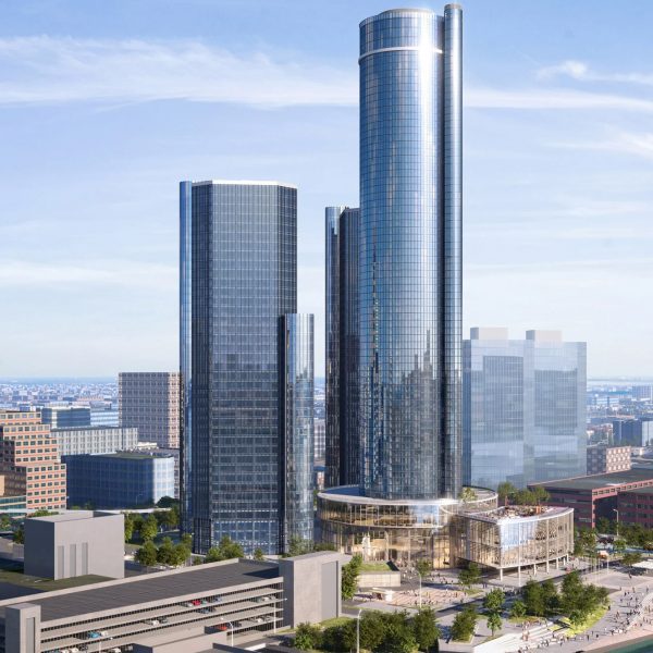 View of the Renaissance Centre in Detroit