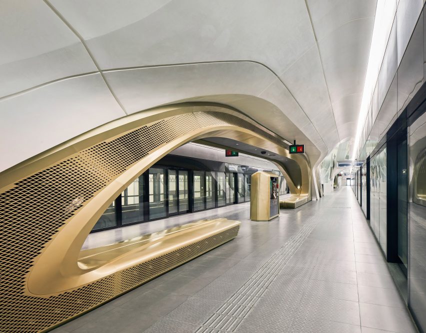 King Abdullah Financial District Metro Station by Zaha Hadid Architects