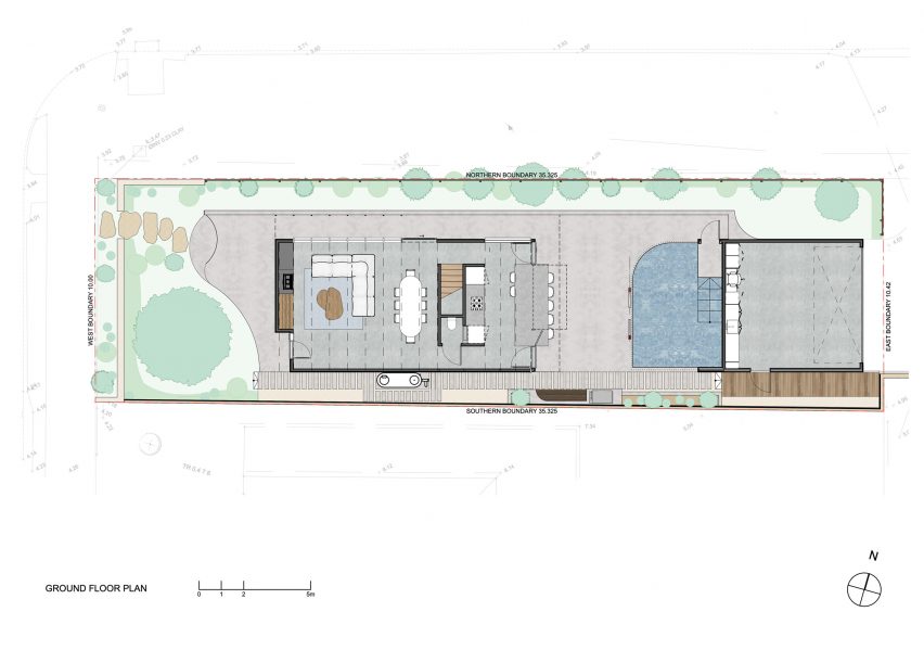 Ground floor plan Bangalow Road House by Son Studio