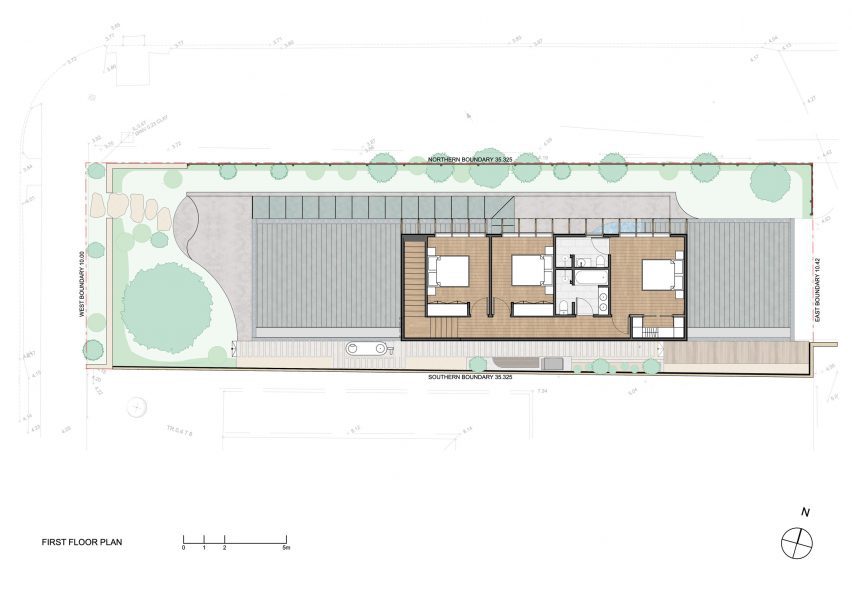 First floor plan Bangalow Road House by Son Studio