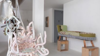 Photo of Nicola West-Morland's foam chair within the Wunders x Breakroom WASTE exhibition