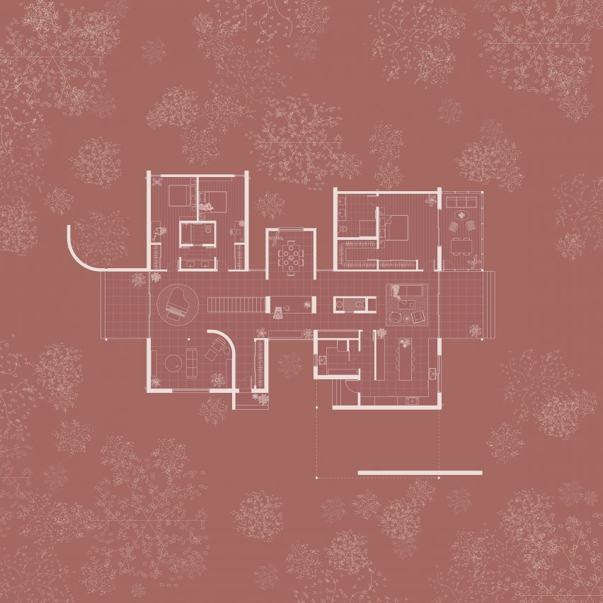 Floor plan Dogtrot House by Studio Becker Xu