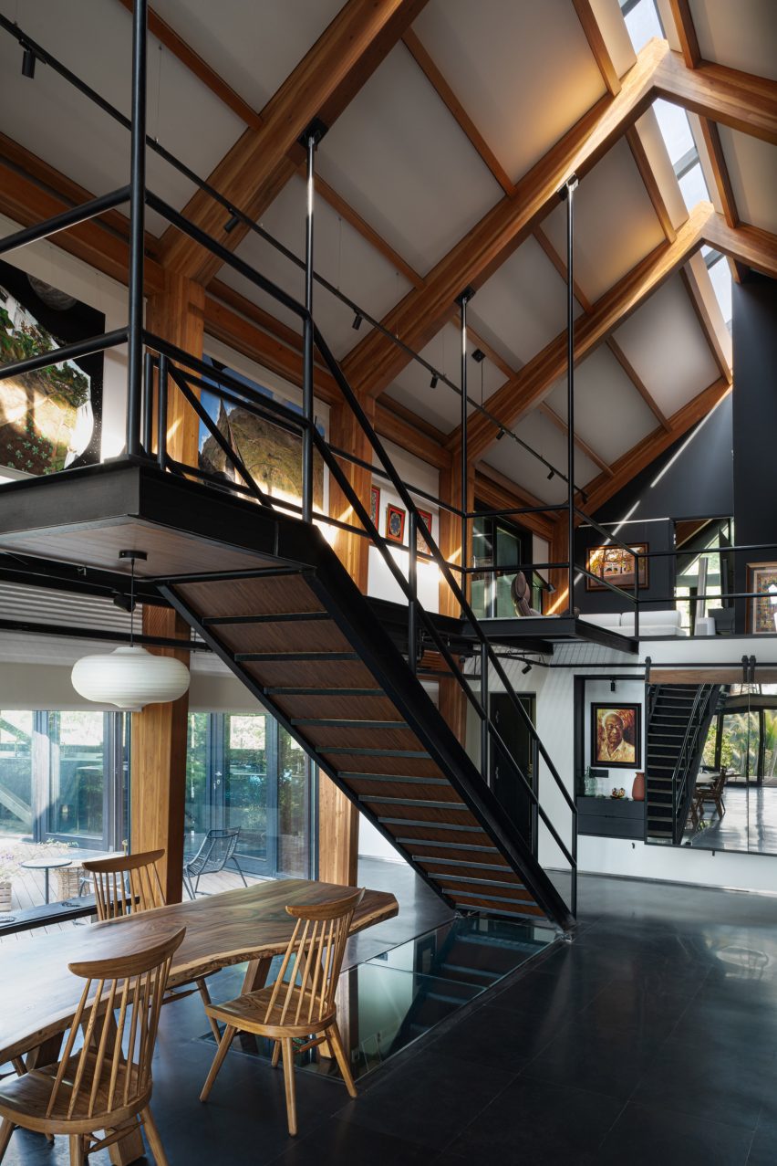 Interiors of India’s “first” mass timber residence by Architecture Discipline
