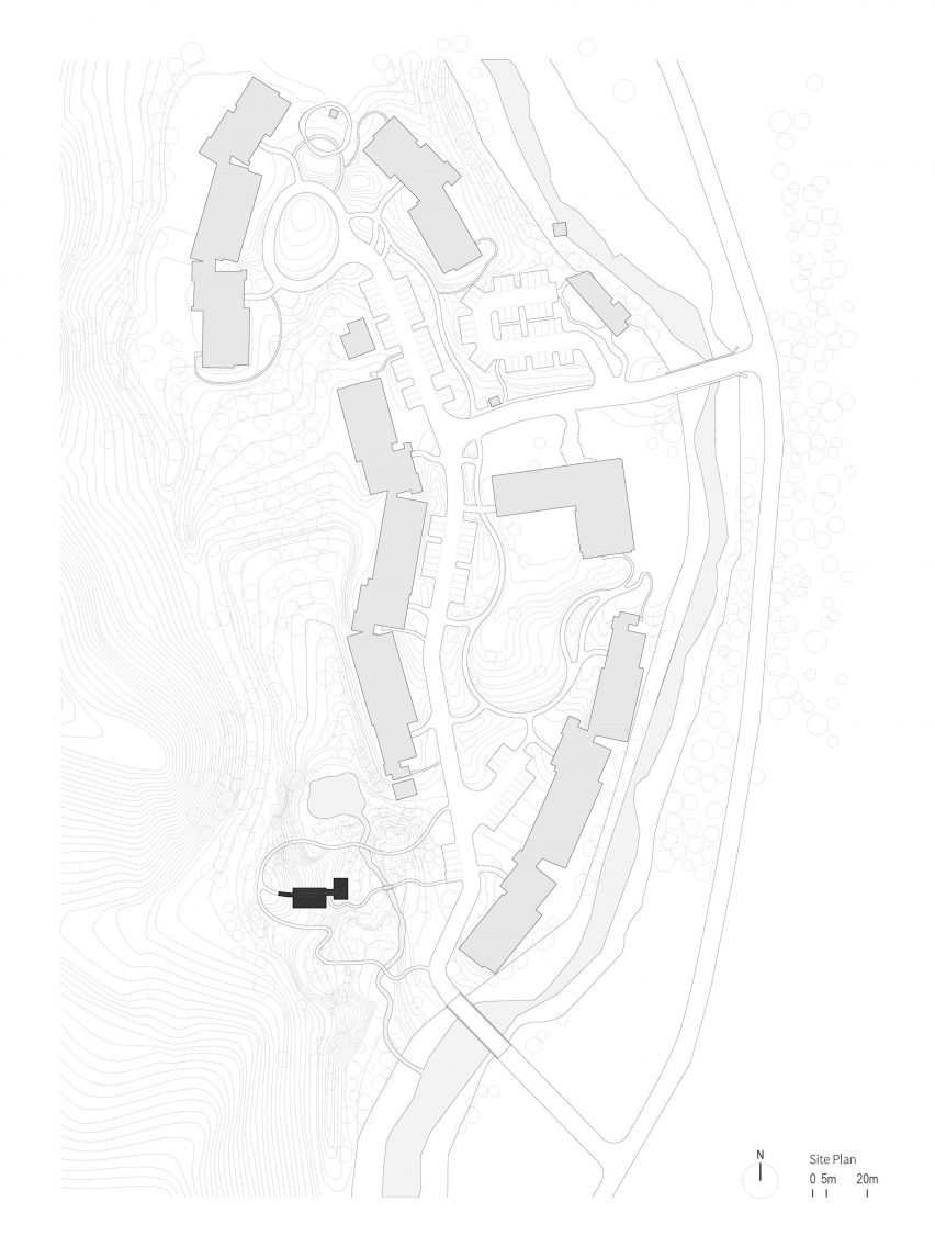 Plan of Wulingshan Eye Stone Spring by Vector Architects