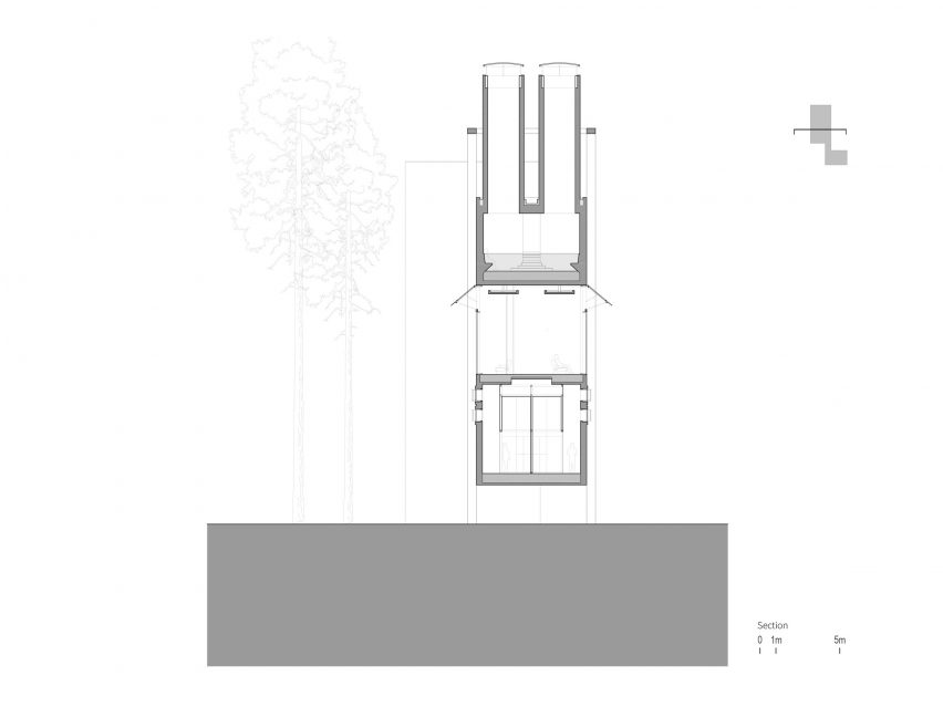 Section of Wulingshan Eye Stone Spring by Vector Architects