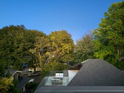 Roof cutout in contemporary Vancouver home renovation
